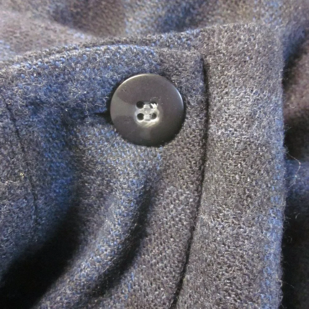 Talbots Blue Plaid Wool Skirt Womens Size 8 Wrap Style Vintage Skirt